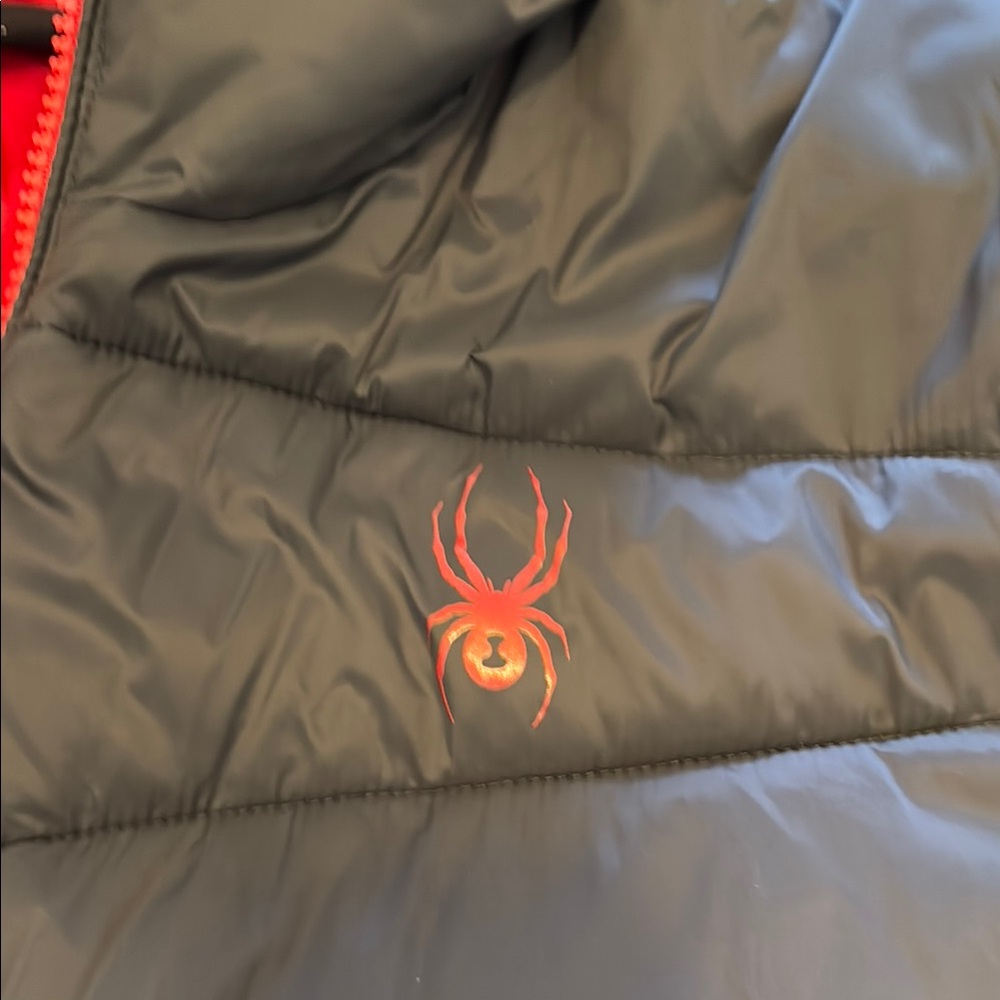 Spyder Grey and Ref Quilted Puffer Jacket with Hood - Picture 4 of 6